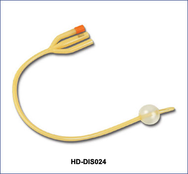 Latex foley catheter-3way standard, silicone coated