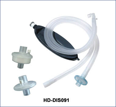 Disposable anesthesia breathing circuit with breathing bag